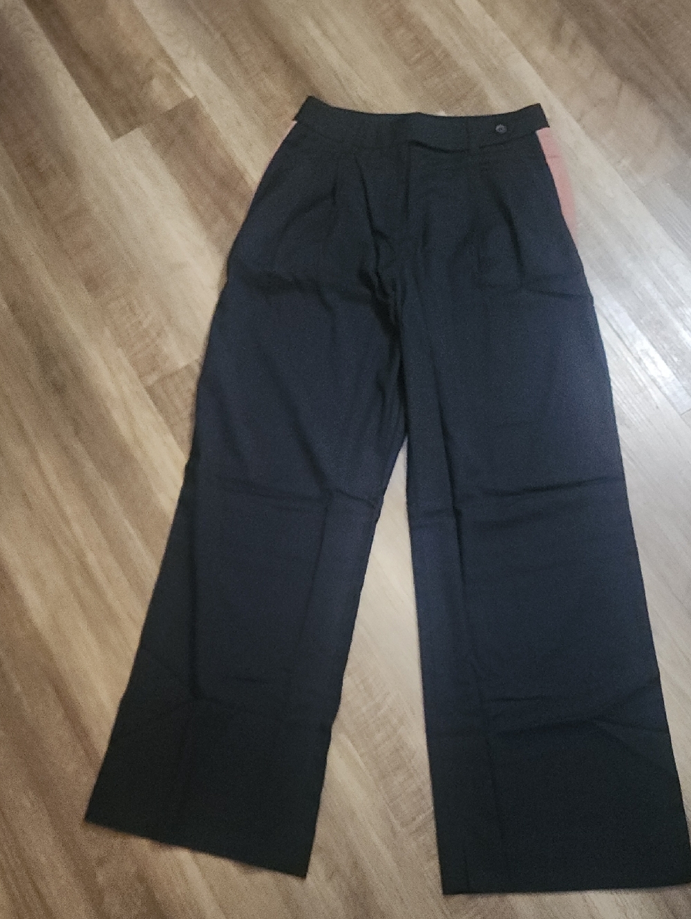 WILDFANG Empower Wide Leg Trouser Pants Black Pink Side Stripe Career Chic - Picture 2 of 5